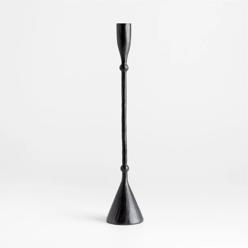 Ferric Medium Black Metal Taper Candle Holder