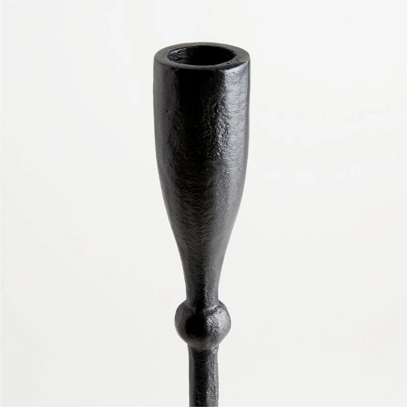 Ferric Medium Black Metal Taper Candle Holder