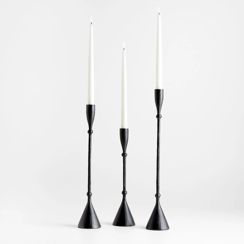Ferric Medium Black Metal Taper Candle Holder