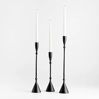 Ferric Medium Black Metal Taper Candle Holder