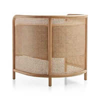 Fields Cane Back White Accent Chair