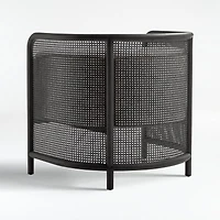 Fields Cane Dark Brown and White Chair