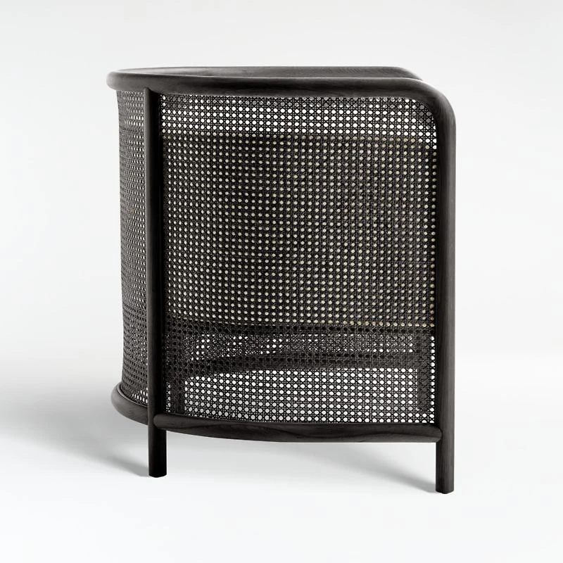 Fields Cane Dark Brown and White Chair