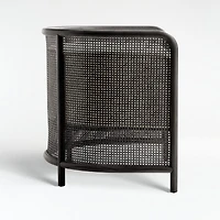 Fields Cane Dark Brown and White Chair