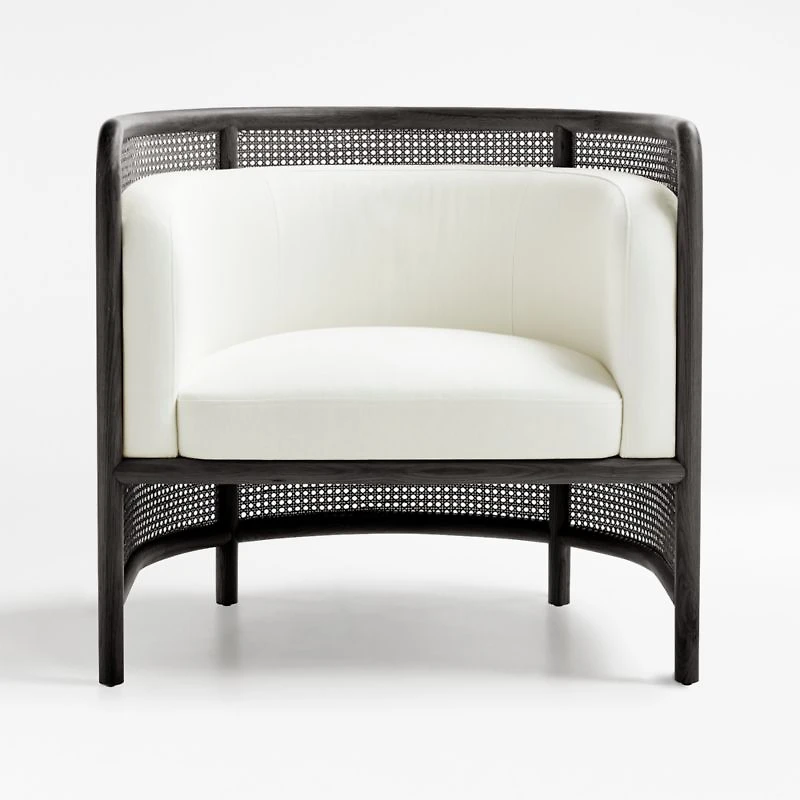 Fields Cane Dark Brown and White Chair