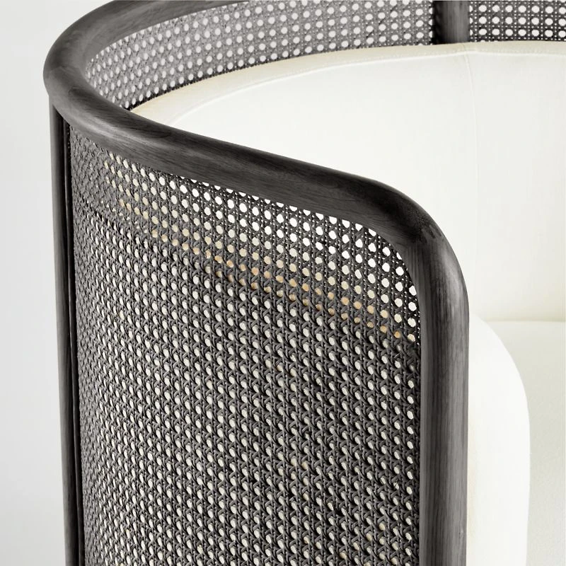 Fields Cane Dark Brown and White Chair