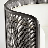 Fields Cane Dark Brown and White Chair