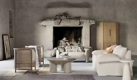 Fields Cane Back White Accent Chair