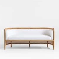Fields Cane Settee with White Cushion by Leanne Ford
