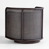 Fields Cane Back Dark Brown and White Swivel Accent Chair by Leanne Ford