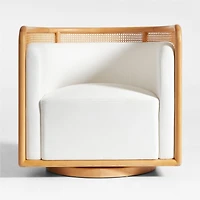 Fields Cane Back Natural White Swivel Accent Chair by Leanne Ford