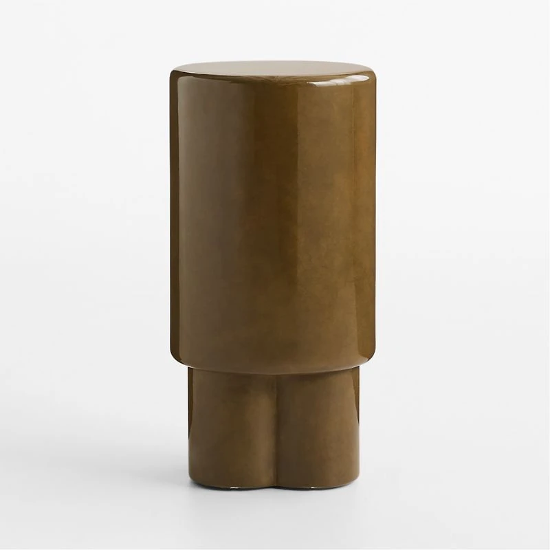 Figure Olive Green Tadelakt 12" Drink Table