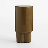 Figure Olive Green Tadelakt 12" Drink Table