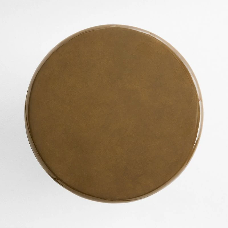 Figure Olive Green Tadelakt 12" Drink Table
