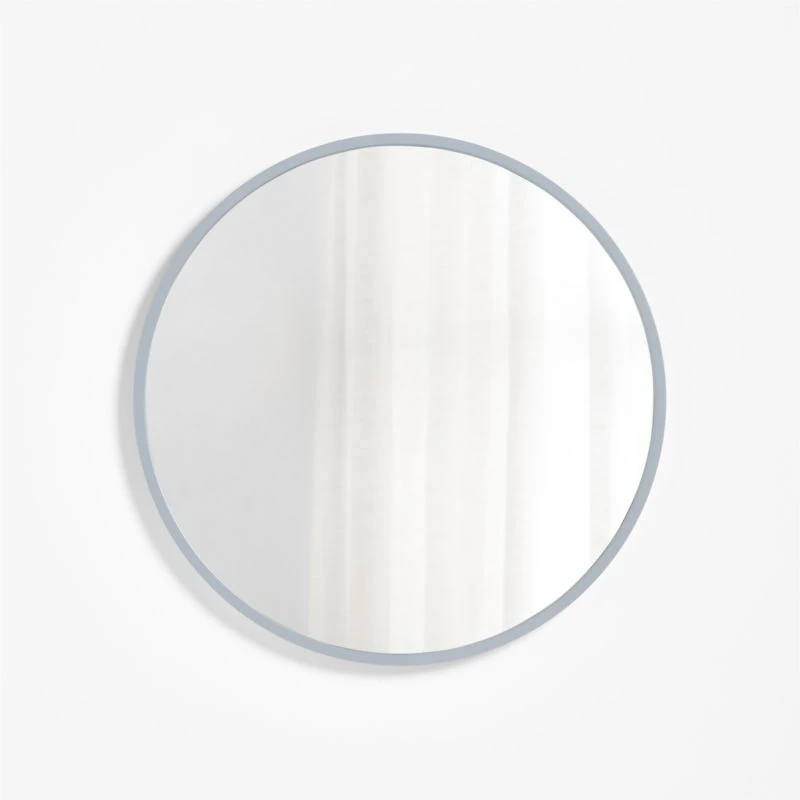 Finn Blue Wooden 31" Round Kids Wall Mirror