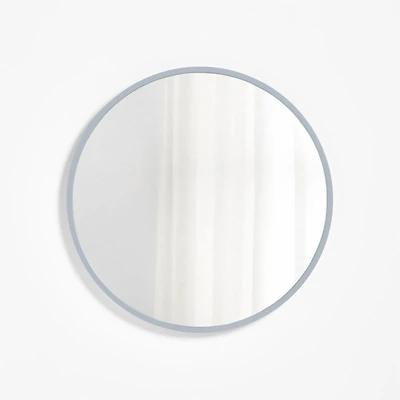Finn Blue Wooden 31" Round Kids Wall Mirror