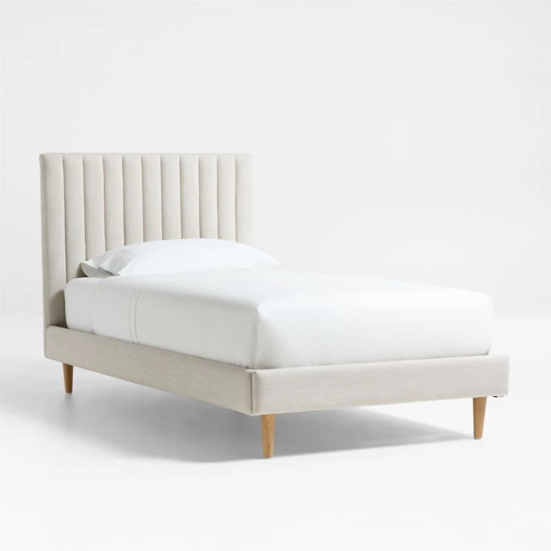 Finn Natural Upholstered Kids Full Bed