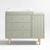 Finn Sage Green Wood Baby Changing Table Topper