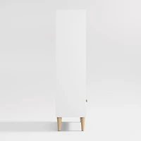Finn Tall White Wood 3-Shelf Kids Bookcase with Drawer