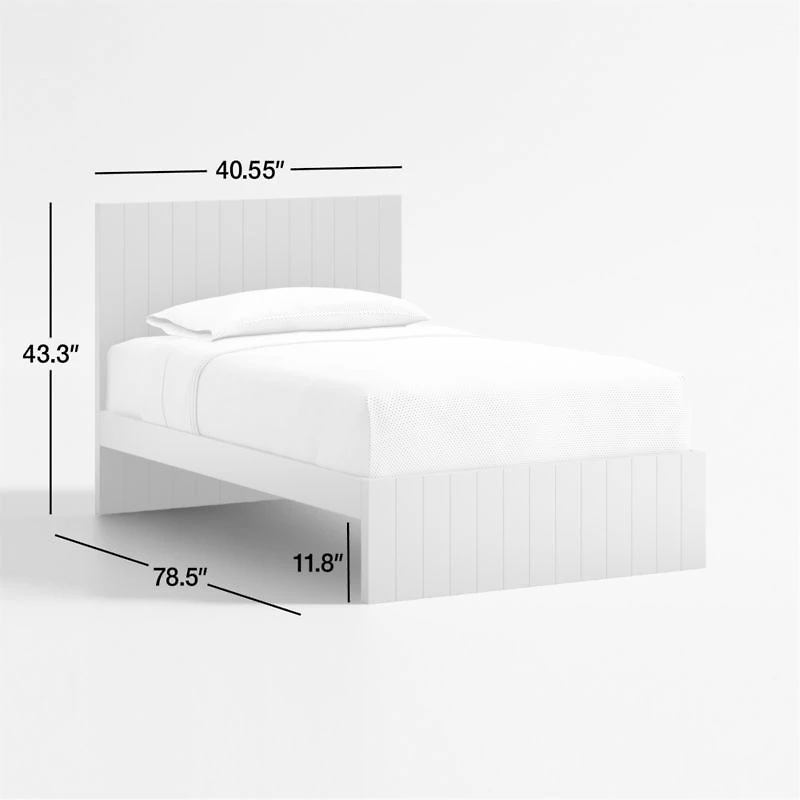 Finn White Wood Kids Twin Bed