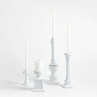 Firenze 5" White Ceramic Taper Candle Holder