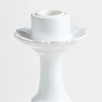 Firenze 5" White Ceramic Taper Candle Holder