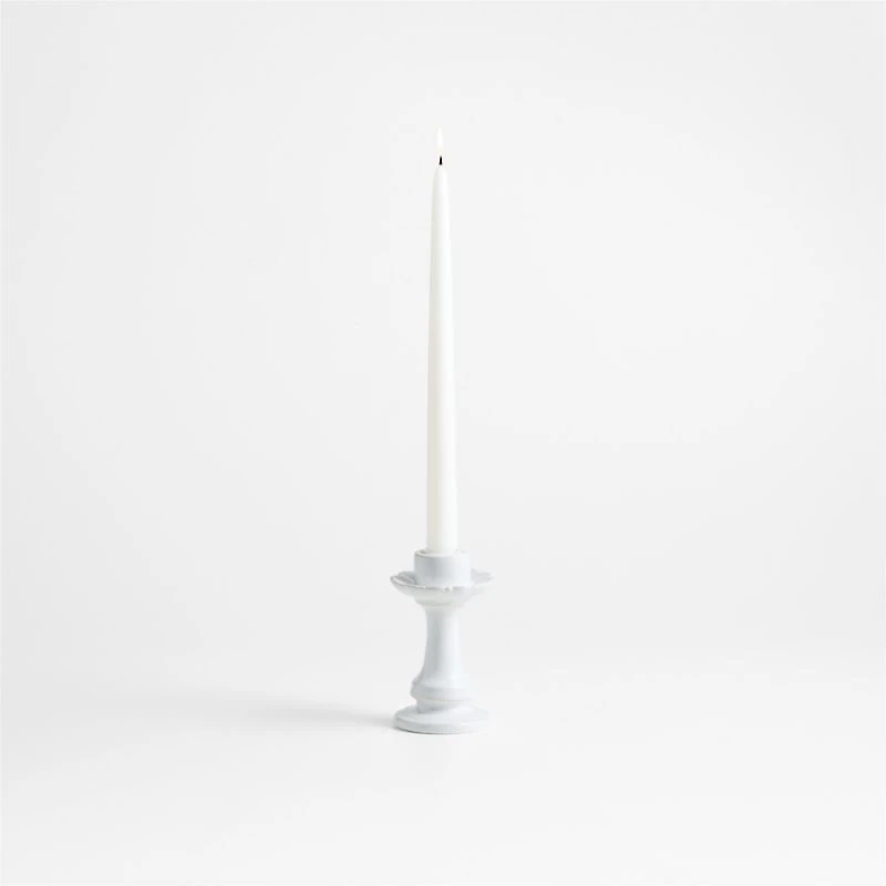 Firenze 5" White Ceramic Taper Candle Holder