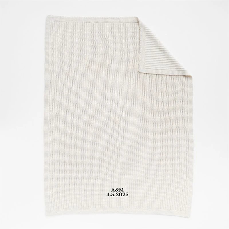 Arctic Ivory Wool Blend 70''x55" Fisherman Knit Throw Blanket
