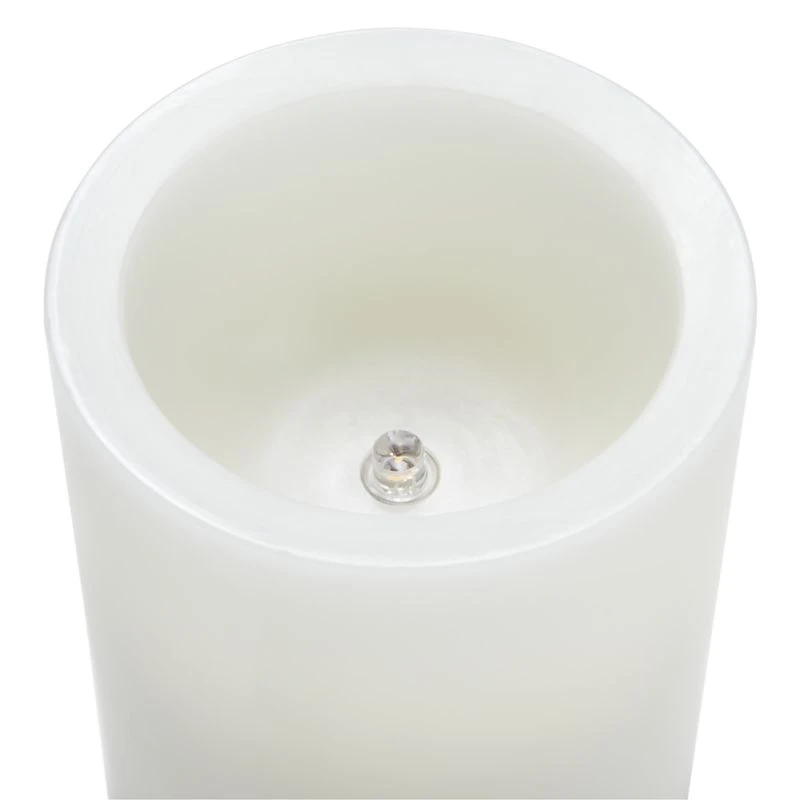 Warm White Flameless 3"x4" Wax Pillar Candle