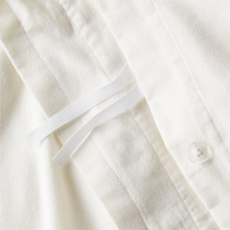 Cozysoft Organic Flannel Arctic Ivory Full/Queen Duvet Cover