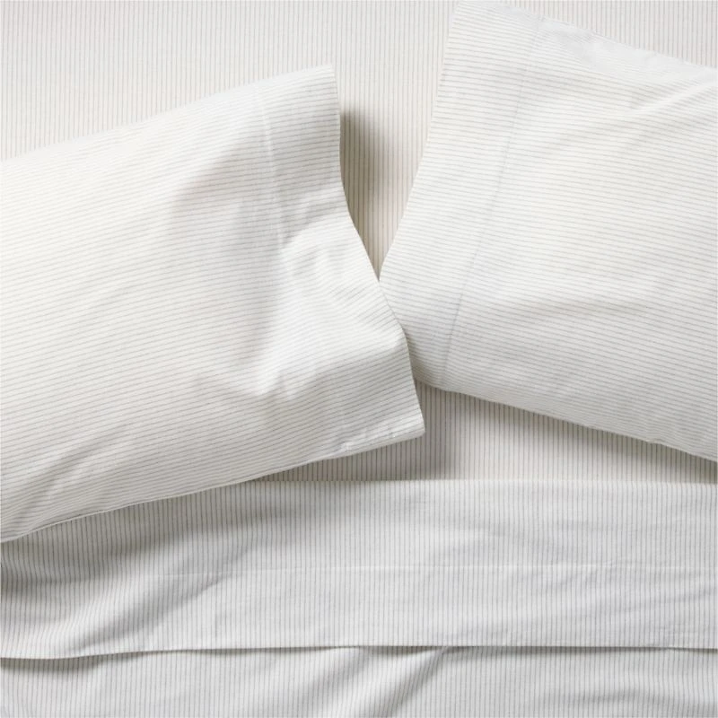 Cozysoft Organic Flannel Grey Stripe Twin/Twin XL Bed Sheet Set