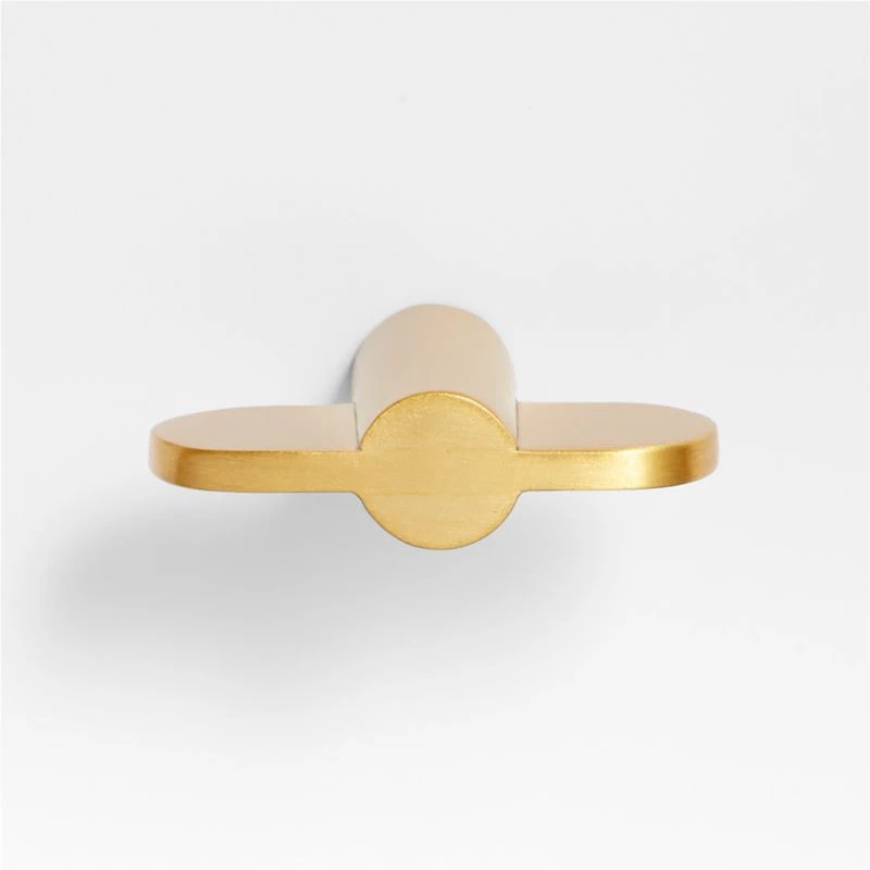 Flat Bar Brushed Brass Cabinet Knob