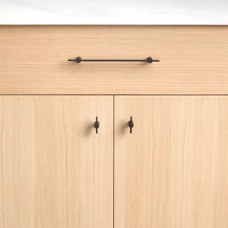 Flat 3" Matte Black Cabinet Drawer Bar Pull