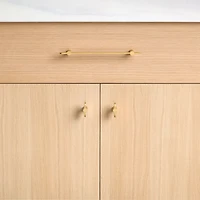 Flat 3" Brushed Brass Cabinet Drawer Bar Pull