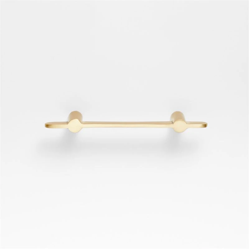 Flat 3" Brushed Brass Cabinet Drawer Bar Pull