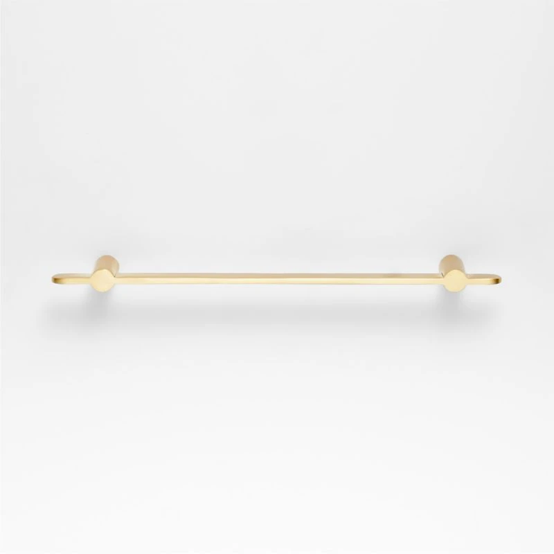 Flat 6" Brushed Brass Cabinet Drawer Bar Pull