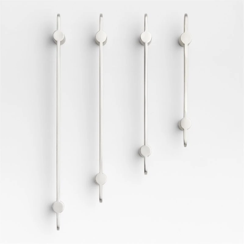 Flat 4" Brushed Nickel Cabinet Drawer Bar Pull