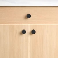 Flat Round Matte Black Cabinet Knob