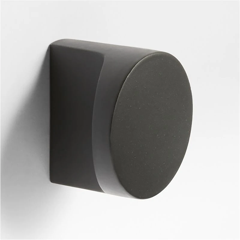 Flat Round Matte Black Cabinet Knob