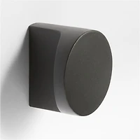 Flat Round Matte Black Cabinet Knob