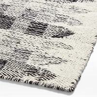 Flatweave Wool Checkerboard Charcoal Kids Area Rug 5'x8'