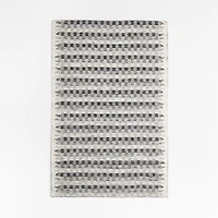 Flatweave Wool Checkerboard Charcoal Kids Area Rug 5'x8'