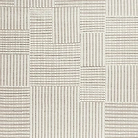 Flatweave Grid Wool and Cotton Dark Beige Kids Area Rug 5'x8'