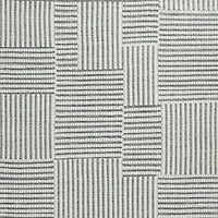Flatweave Grid Wool and Cotton Light Grey Kids Area Rug 5'x8'