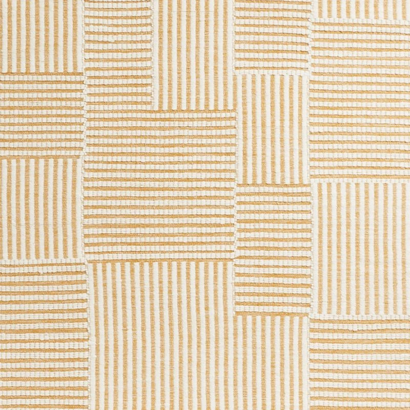 Flatweave Grid Wool and Cotton Yellow Kids Area Rug 5'x8'