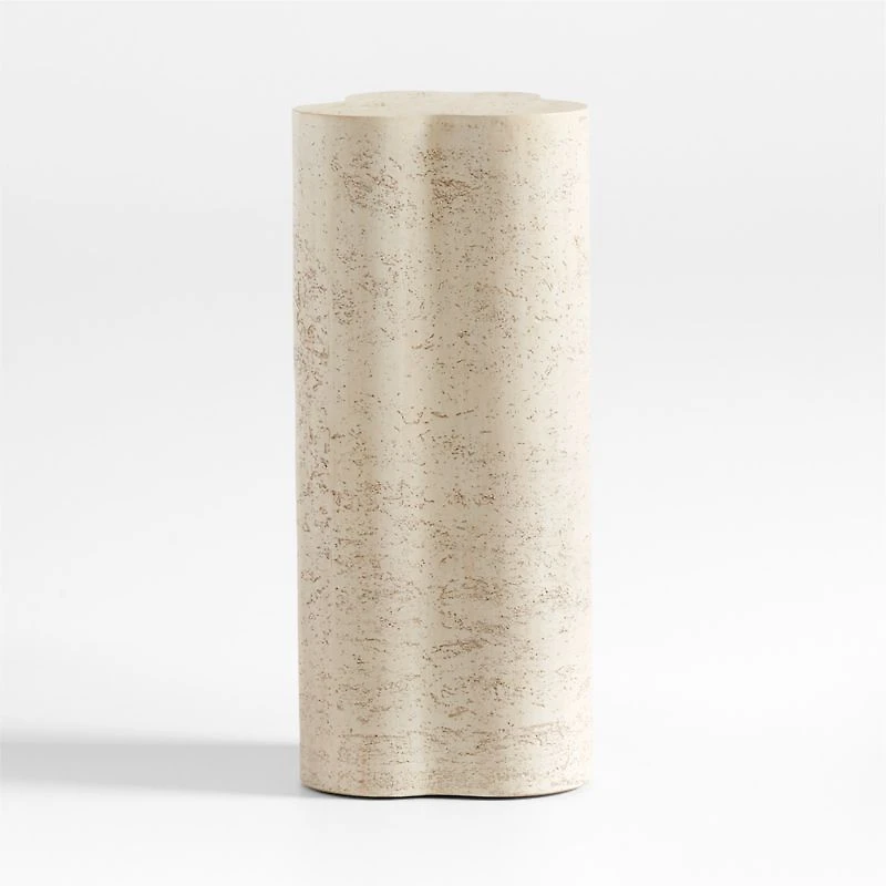 Fleur Tall Faux Travertine Resin Drink Table