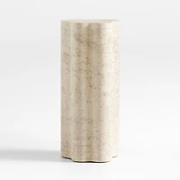 Fleur Tall Faux Travertine Resin Drink Table