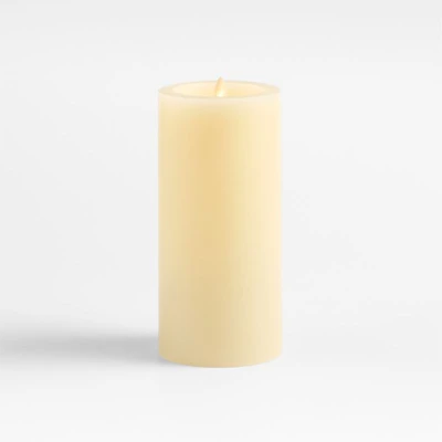 Ivory Flicker Flameless 4"x8" Wax Pillar Candle