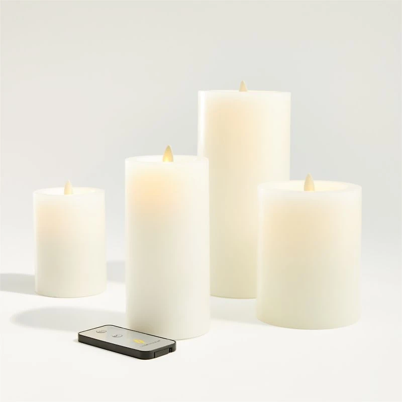 Warm White Flicker Flameless 6"x11" Wax Pillar Candle