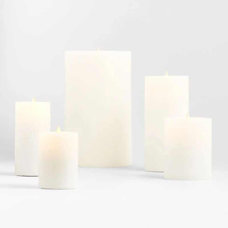 Warm White Flicker Flameless 6"x11" Wax Pillar Candle